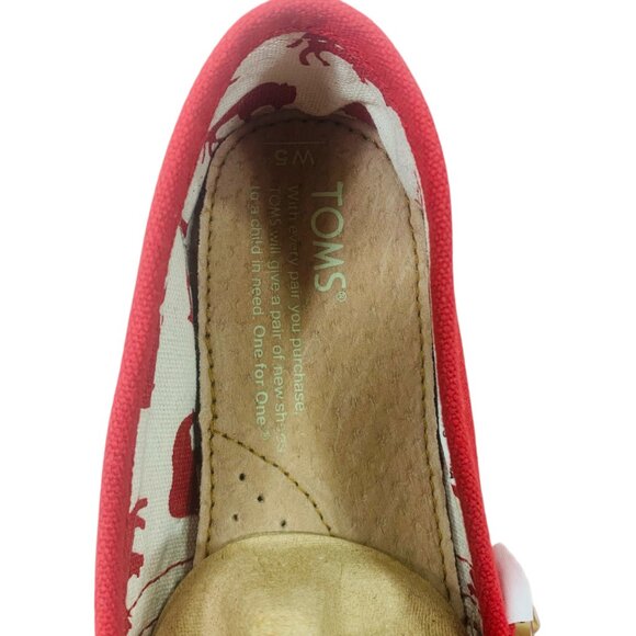 TOMS Classic Red Canvas Women Slip on size 5 - Picture 7 of 16